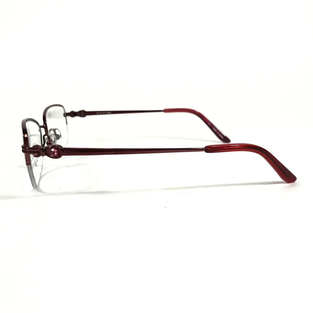 Bulova Eyeglasses Frames ASHBURN WINE Red Burgundy Cat Eye Half Rim 52-18-135
